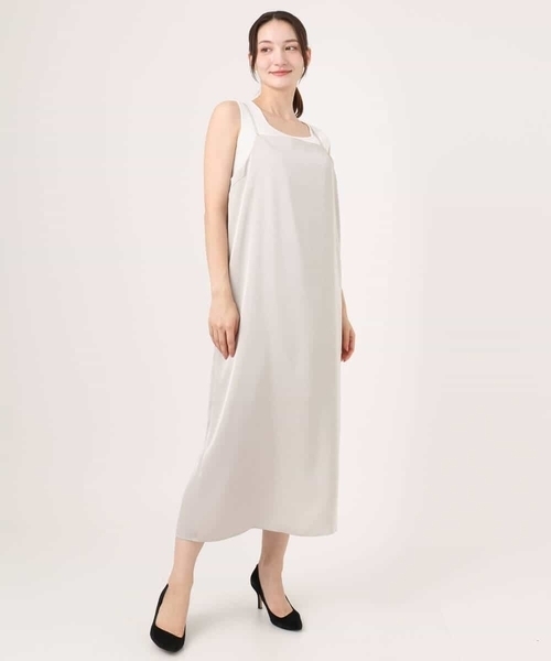 MK MICHEL KLEIN（エムケーミッシェルクラン）の「[洗える]サテンキャミワンピース（ワンピース・レディース・ブラウン/ベージュ・38）」の6枚目の写真