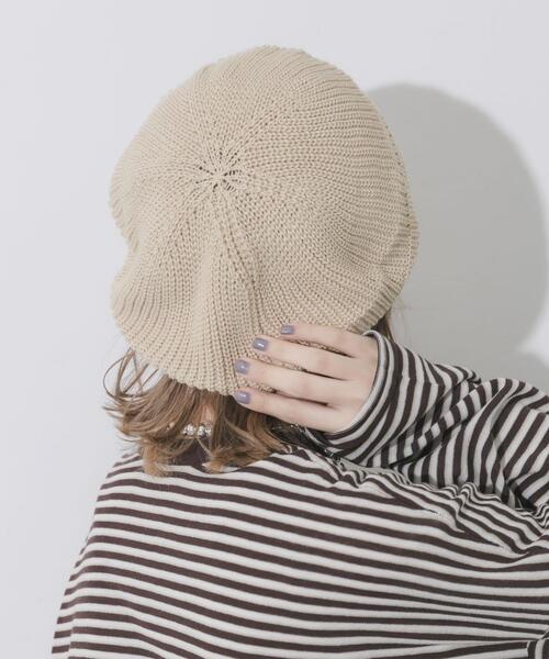SMELLY（スメリー）の「リブニットベレー（ハンチング/ベレー帽・レディース・チャコールグレー/ベージュ・-）」の6枚目の写真