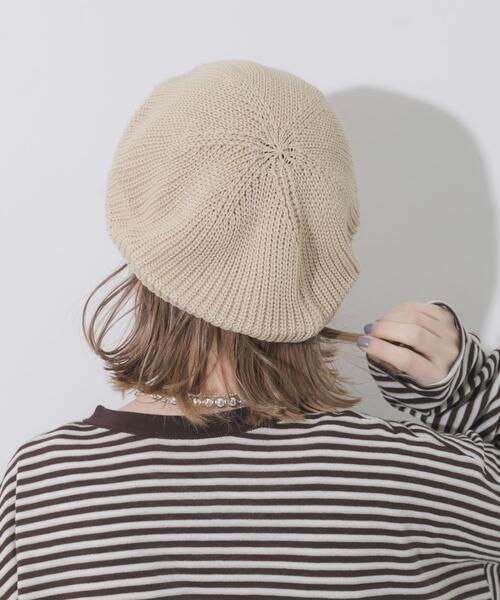 SMELLY（スメリー）の「リブニットベレー（ハンチング/ベレー帽・レディース・チャコールグレー/ベージュ・-）」の7枚目の写真
