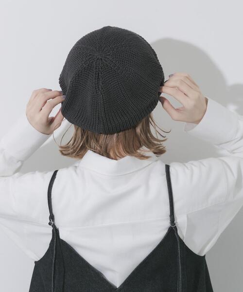 SMELLY（スメリー）の「リブニットベレー（ハンチング/ベレー帽・レディース・チャコールグレー/ベージュ・-）」の16枚目の写真