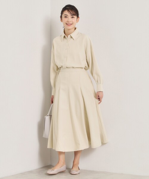 ITS'DEMO（イッツデモ）の「【手洗い可／セットアップ可】サテンピーチシャツ（シャツ/ブラウス・レディース・ピンク/アイボリー/サックスブルー・00）」の9枚目の写真