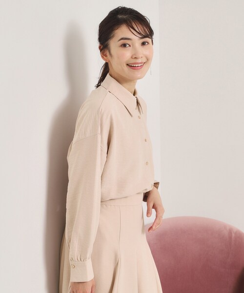 ITS'DEMO（イッツデモ）の「【手洗い可／セットアップ可】サテンピーチシャツ（シャツ/ブラウス・レディース・ピンク/アイボリー/サックスブルー・00）」の11枚目の写真