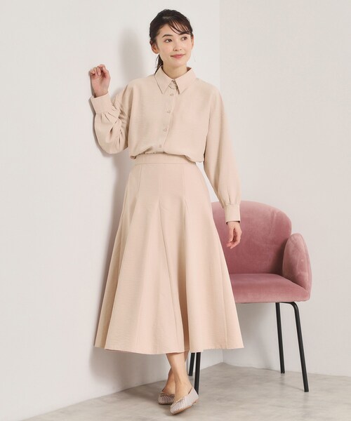 ITS'DEMO（イッツデモ）の「【手洗い可／セットアップ可】サテンピーチシャツ（シャツ/ブラウス・レディース・ピンク/アイボリー/サックスブルー・00）」の13枚目の写真