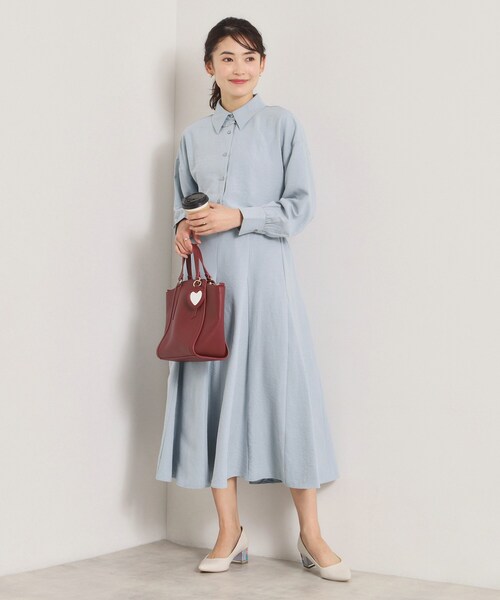 ITS'DEMO（イッツデモ）の「【手洗い可／セットアップ可】サテンピーチシャツ（シャツ/ブラウス・レディース・ピンク/アイボリー/サックスブルー・00）」の17枚目の写真