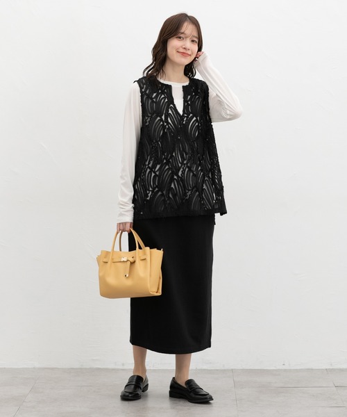 Honeys（ハニーズ）の「レースベスト（ベスト・レディース・アイボリー/ブラック・L/LL/M/S）」の8枚目の写真