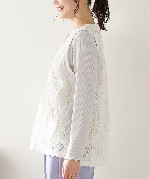 Honeys（ハニーズ）の「レースベスト（ベスト・レディース・アイボリー/ブラック・L/LL/M/S）」の17枚目の写真