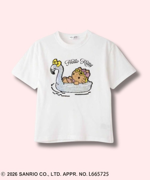 sanrio(サンリオ)の「サンリオキャラクターズスパンコールTシャツ(Tシャツ/カットソー・キッズ・ホワイト/ラベンダー/サックスブルー/ブルー/パープル・100cm/110cm/120cm/130cm/140cm/150cm/160cm)」の2枚目の写真