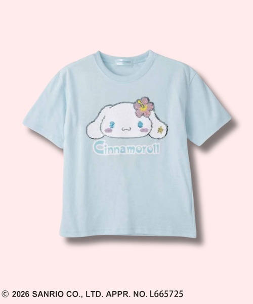 sanrio(サンリオ)の「サンリオキャラクターズスパンコールTシャツ(Tシャツ/カットソー・キッズ・ホワイト/ラベンダー/サックスブルー/ブルー/パープル・100cm/110cm/120cm/130cm/140cm/150cm/160cm)」の3枚目の写真