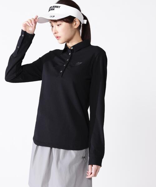 MASTER BUNNY EDITION（マスターバニーエディション）の「【MASTER BUNNY EDITION】３６Ｇニットサッカー（ポロシャツ・レディース・ブラック/グレー系その他/ホワイト・SMALL/LARGE/MEDIUM）」の4枚目の写真