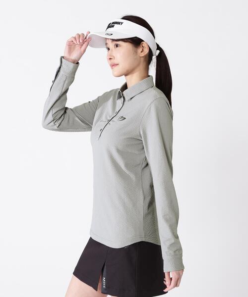 MASTER BUNNY EDITION（マスターバニーエディション）の「【MASTER BUNNY EDITION】３６Ｇニットサッカー（ポロシャツ・レディース・ブラック/グレー系その他/ホワイト・SMALL/LARGE/MEDIUM）」の12枚目の写真