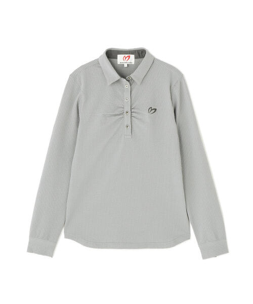 MASTER BUNNY EDITION（マスターバニーエディション）の「【MASTER BUNNY EDITION】３６Ｇニットサッカー（ポロシャツ・レディース・ブラック/グレー系その他/ホワイト・SMALL/LARGE/MEDIUM）」の3枚目の写真