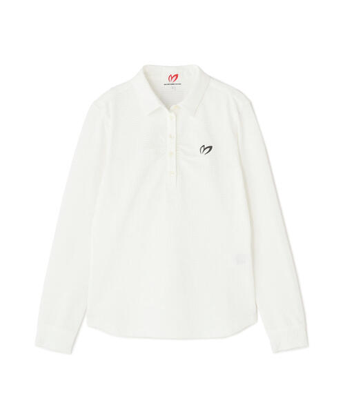 MASTER BUNNY EDITION（マスターバニーエディション）の「【MASTER BUNNY EDITION】３６Ｇニットサッカー（ポロシャツ・レディース・ブラック/グレー系その他/ホワイト・SMALL/LARGE/MEDIUM）」の2枚目の写真