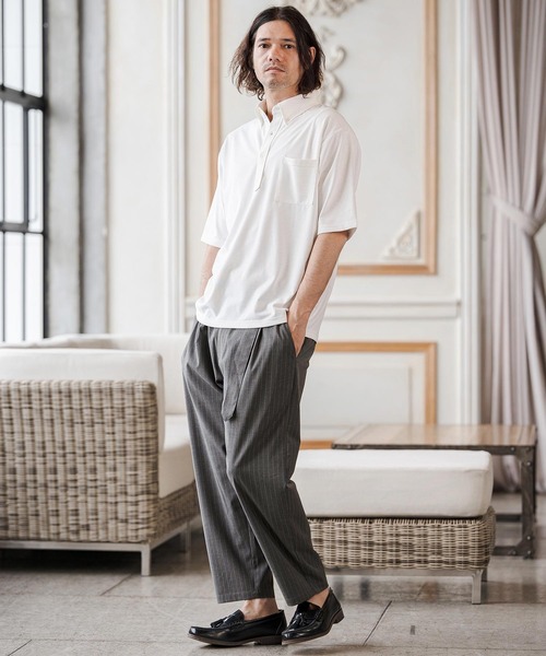 CAMBIO(カンビオ)の「mp14687-Classic Pinstripe Two Tuck Belted Pants タックベルトパンツ(S67926cmb)(スラックス・メンズ・ブラック/グレー/グレイッシュベージュ/チャコール・L/M/S)」の17枚目の写真