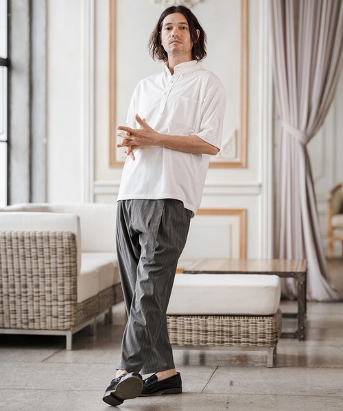 CAMBIO(カンビオ)の「mp14687-Classic Pinstripe Two Tuck Belted Pants タックベルトパンツ(S67926cmb)(スラックス・メンズ・ブラック/グレー/グレイッシュベージュ/チャコール・L/M/S)」の18枚目の写真