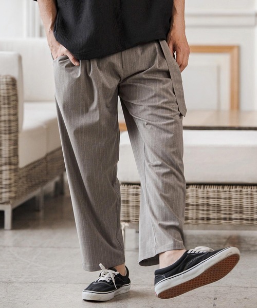 CAMBIO(カンビオ)の「mp14687-Classic Pinstripe Two Tuck Belted Pants タックベルトパンツ(S67926cmb)(スラックス・メンズ・ブラック/グレー/グレイッシュベージュ/チャコール・L/M/S)」の21枚目の写真