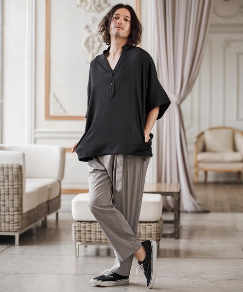 CAMBIO(カンビオ)の「mp14687-Classic Pinstripe Two Tuck Belted Pants タックベルトパンツ(S67926cmb)(スラックス・メンズ・ブラック/グレー/グレイッシュベージュ/チャコール・L/M/S)」の22枚目の写真