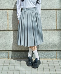 【Nora Lily】「elle」Pin Stripe Half Switching Pleated Skirt