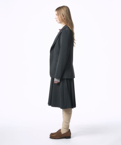 Nora Lily elle（ノラリリーエル）の「【Nora Lily】「elle」Pin Stripe Half Switching Pleated Skirt（スカート・レディース・ダークグレー/グレー・FREE）」の18枚目の写真