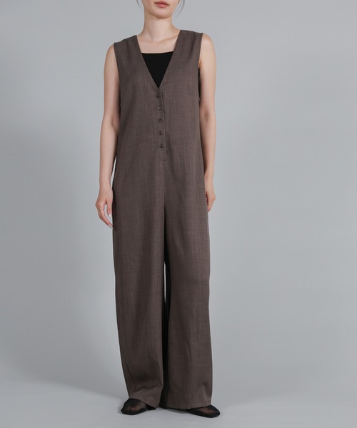 select MOCA Et（セレクトモカエト）の「【Et】Button-Up Salopette（サロペット/オーバーオール・レディース・ブラウン/ブラック・FREE）」の12枚目の写真