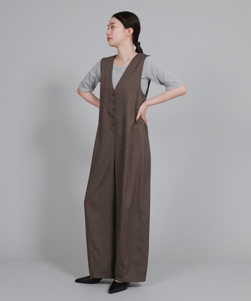 select MOCA Et（セレクトモカエト）の「【Et】Button-Up Salopette（サロペット/オーバーオール・レディース・ブラウン/ブラック・FREE）」の13枚目の写真