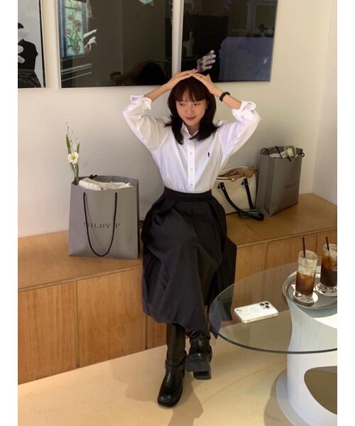 MAC MOC(マックモック)の「モンク3カラー カジュアルワイドシェイプミドルブーツ5cm(ブーツ・レディース・ブラック/ベージュ/ブラウン・23cm/23.5cm/24cm/24.5cm/25cm/22.5cm)」の11枚目の写真
