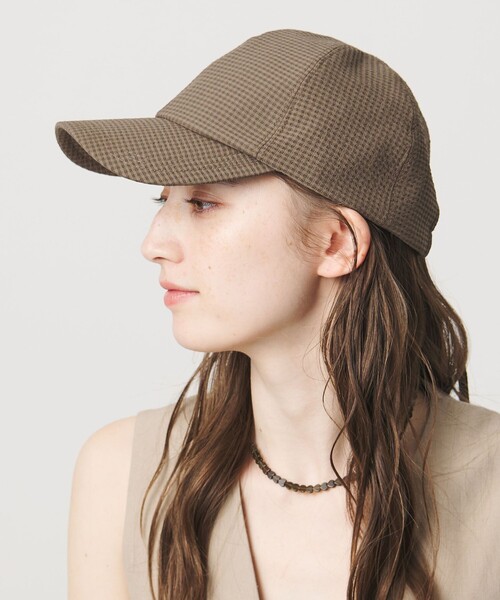 UNITED ARROWS（ユナイテッドアローズ）の「ギンガムチェック キャップ UV（キャップ・レディース・ネイビー/ブラウン系/ブラック・FREE）」の3枚目の写真