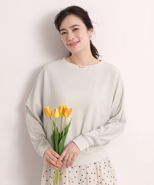 ITS'DEMO（イッツデモ）の「【手洗い可】ラメポンチドルマンプルオーバー（Tシャツ/カットソー・レディース・ネイビー/サックスブルー/オフホワイト/ライトベージュ/ネイビー系・00）」の6枚目の写真