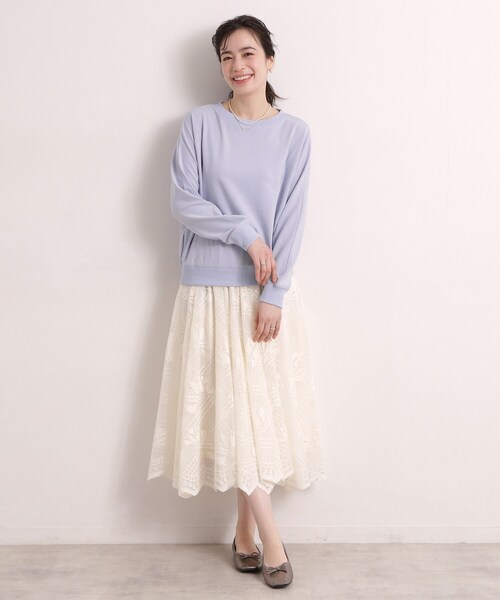 ITS'DEMO（イッツデモ）の「【手洗い可】ラメポンチドルマンプルオーバー（Tシャツ/カットソー・レディース・ネイビー/サックスブルー/オフホワイト/ライトベージュ/ネイビー系・00）」の13枚目の写真