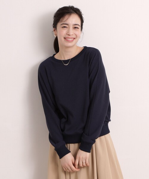 ITS'DEMO（イッツデモ）の「【手洗い可】ラメポンチドルマンプルオーバー（Tシャツ/カットソー・レディース・ネイビー/サックスブルー/オフホワイト/ライトベージュ/ネイビー系・00）」の19枚目の写真