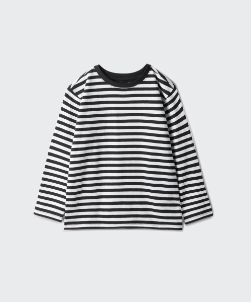 MUSINSA STANDARD KIDS（ムシンサスタンダードキッズ）の「ストライプクルーネック長袖Tシャツ2パック[ブラック/ブルー]（Tシャツ/カットソー・レディース・その他・100/110/120/130/140/150）」の2枚目の写真