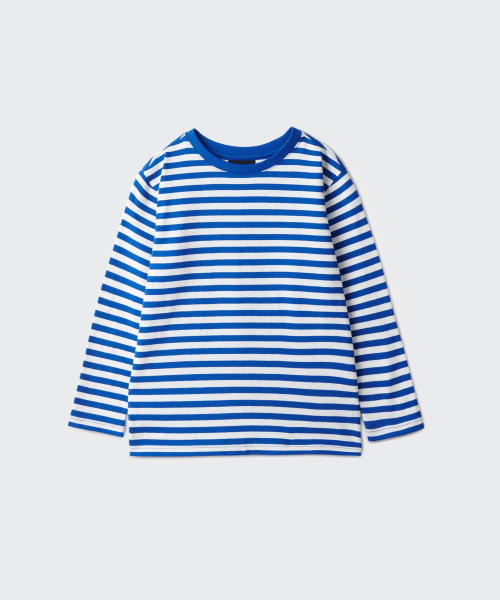 MUSINSA STANDARD KIDS（ムシンサスタンダードキッズ）の「ストライプクルーネック長袖Tシャツ2パック[ブラック/ブルー]（Tシャツ/カットソー・レディース・その他・100/110/120/130/140/150）」の3枚目の写真