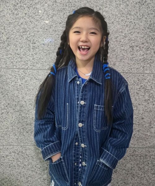 MUSINSA STANDARD KIDS（ムシンサスタンダードキッズ）の「ストライプクルーネック長袖Tシャツ2パック[ブラック/ブルー]（Tシャツ/カットソー・レディース・その他・100/110/120/130/140/150）」の7枚目の写真