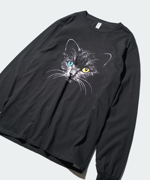 JERZEES（ジャージーズ）の「JERZEES / ジャージーズ "ODD-EYED CAT" LS TEE オッドアイ キャット ロングスリーブTシャツ（Tシャツ/カットソー・メンズ・ブラック系その他/ブラック・X-LARGE/LARGE/MEDIUM）」の2枚目の写真