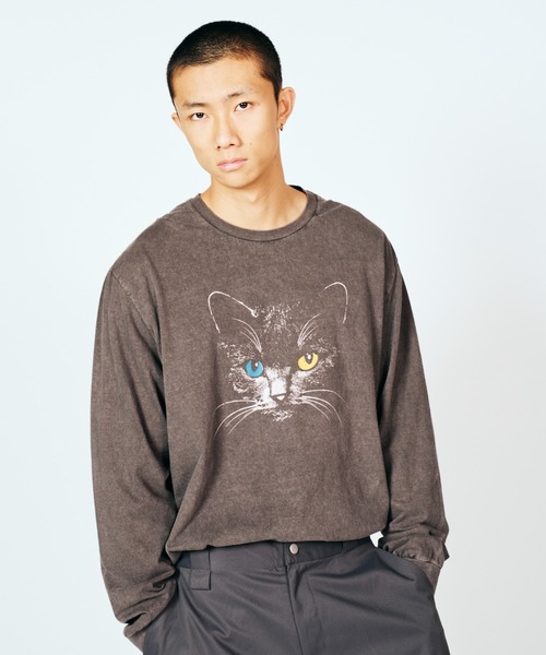 JERZEES（ジャージーズ）の「JERZEES / ジャージーズ "ODD-EYED CAT" LS TEE オッドアイ キャット ロングスリーブTシャツ（Tシャツ/カットソー・メンズ・ブラック系その他/ブラック・X-LARGE/LARGE/MEDIUM）」の3枚目の写真