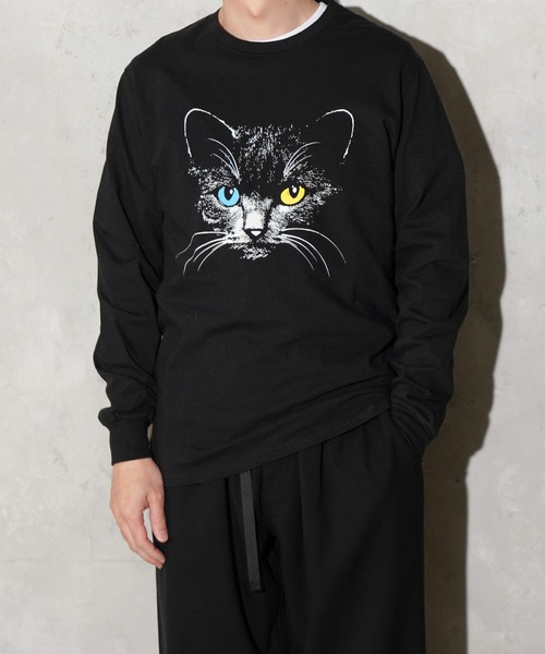 JERZEES（ジャージーズ）の「JERZEES / ジャージーズ "ODD-EYED CAT" LS TEE オッドアイ キャット ロングスリーブTシャツ（Tシャツ/カットソー・メンズ・ブラック系その他/ブラック・X-LARGE/LARGE/MEDIUM）」の5枚目の写真
