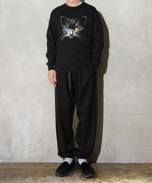 JERZEES（ジャージーズ）の「JERZEES / ジャージーズ "ODD-EYED CAT" LS TEE オッドアイ キャット ロングスリーブTシャツ（Tシャツ/カットソー・メンズ・ブラック系その他/ブラック・X-LARGE/LARGE/MEDIUM）」の6枚目の写真