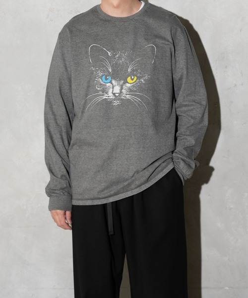 JERZEES（ジャージーズ）の「JERZEES / ジャージーズ "ODD-EYED CAT" LS TEE オッドアイ キャット ロングスリーブTシャツ（Tシャツ/カットソー・メンズ・ブラック系その他/ブラック・X-LARGE/LARGE/MEDIUM）」の7枚目の写真