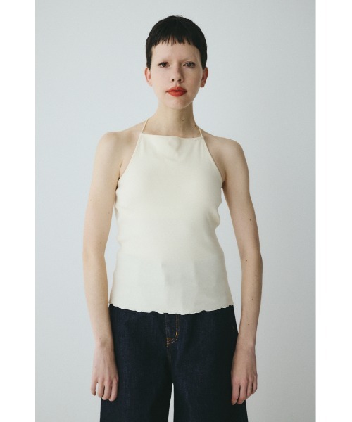 HeRIN.CYE(ヘリンドットサイ)の「Bi color cord camisole バイカラーコードキャミソール(キャミソール・レディース・オフホワイト/ベージュ/ブラック/ライム・FREE)」の2枚目の写真