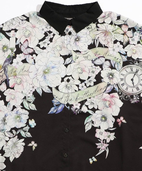 iS ScoLar（イズスカラー）の「561218：花柄布帛シャツ（シャツ/ブラウス・レディース・ピンク/アイボリー/ブラック・M）」の14枚目の写真