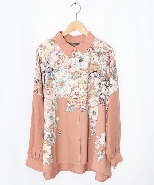 iS ScoLar（イズスカラー）の「561218：花柄布帛シャツ（シャツ/ブラウス・レディース・ピンク/アイボリー/ブラック・M）」の15枚目の写真