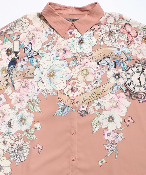 iS ScoLar（イズスカラー）の「561218：花柄布帛シャツ（シャツ/ブラウス・レディース・ピンク/アイボリー/ブラック・M）」の17枚目の写真