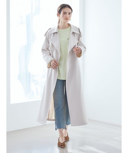 Mila Owen（ミラオーウェン）の「共ベルト付憲章デザイントレンチコート（トレンチコート・レディース・アイボリー/ベージュ/イエロー・0/1）」の11枚目の写真