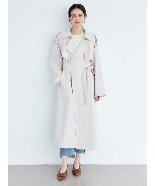 Mila Owen（ミラオーウェン）の「共ベルト付憲章デザイントレンチコート（トレンチコート・レディース・アイボリー/ベージュ/イエロー・0/1）」の13枚目の写真