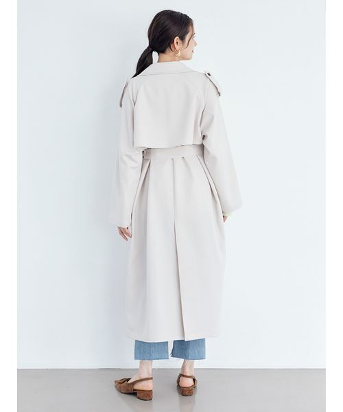 Mila Owen（ミラオーウェン）の「共ベルト付憲章デザイントレンチコート（トレンチコート・レディース・アイボリー/ベージュ/イエロー・0/1）」の14枚目の写真