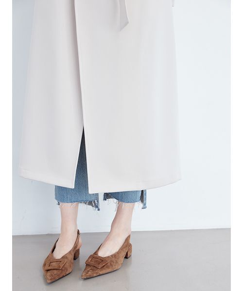 Mila Owen（ミラオーウェン）の「共ベルト付憲章デザイントレンチコート（トレンチコート・レディース・アイボリー/ベージュ/イエロー・0/1）」の7枚目の写真