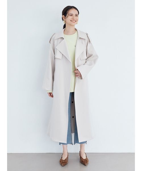 Mila Owen（ミラオーウェン）の「共ベルト付憲章デザイントレンチコート（トレンチコート・レディース・アイボリー/ベージュ/イエロー・0/1）」の9枚目の写真