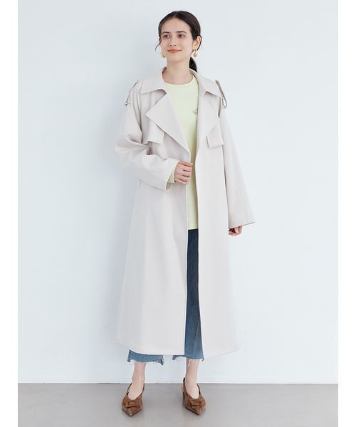 Mila Owen（ミラオーウェン）の「共ベルト付憲章デザイントレンチコート（トレンチコート・レディース・アイボリー/ベージュ/イエロー・0/1）」の10枚目の写真