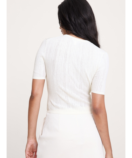 Banana Republic(バナナリパブリック)の「クリンクル ニット トップス(ニット/セーター・レディース・ネイビー/アイボリー・XS/S/M/L)」の4枚目の写真