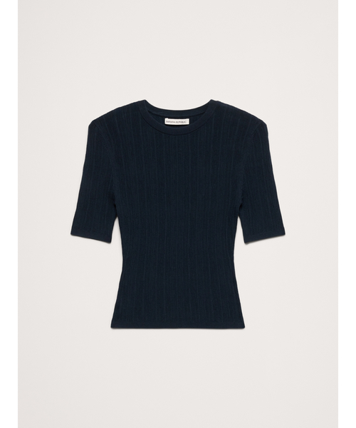 Banana Republic(バナナリパブリック)の「クリンクル ニット トップス(ニット/セーター・レディース・ネイビー/アイボリー・XS/S/M/L)」の5枚目の写真