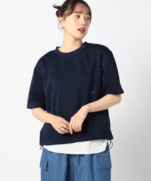 Grand PARK(グランドパーク)の「テック素材 半袖カットソー(Tシャツ/カットソー・レディース・ブラック/ネイビー/グレー・FREE)」の3枚目の写真